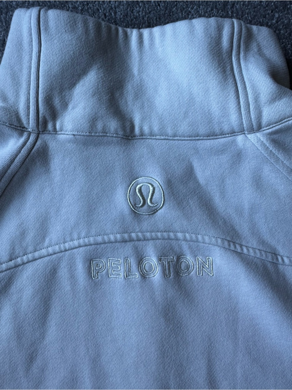 Lululemon x Peloton Light Ivory Scuba funnel neck half zip women’s M/L
